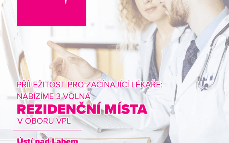 Všeobecný lékař, s.r.o. nabízí 3 volná rezidenční místa v oboru VPL (Ústí nad Labem, Telč, Sázava)