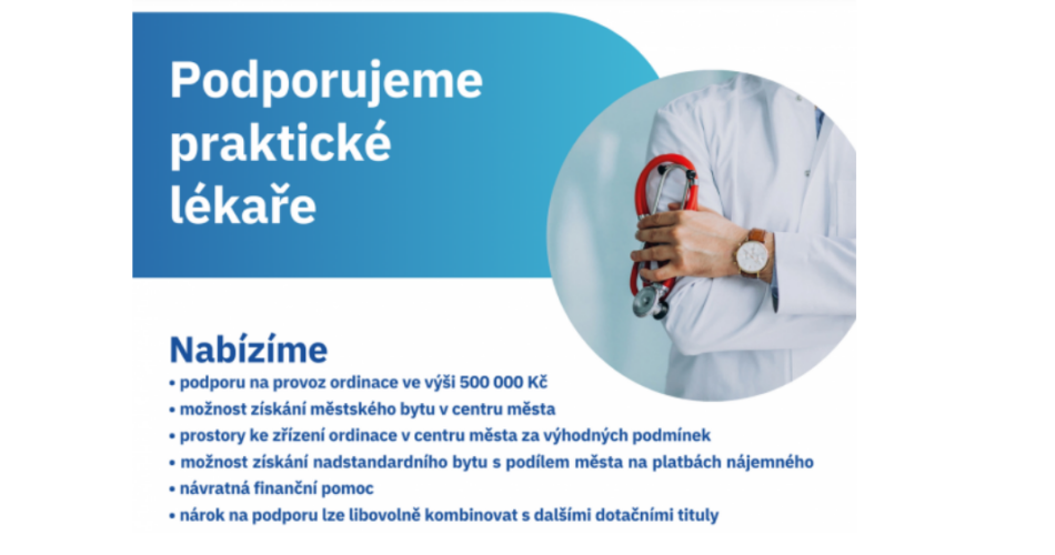 Město Louny nabízí podporu pro nově otevřené ordinace PLDD
