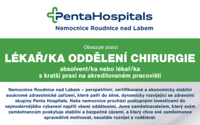 Nemocnice Roudnice nad Labem obsazuje pozici  LÉKAŘ ODDĚLENÍ CHIRURGIE  – absolvent / nebo lékař s kratší praxí na akreditovaném pracovišti
