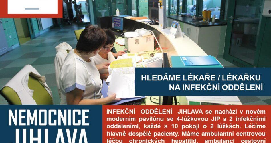 Hledáme lékaře/lékařku na infekční oddělení – Nemocnice Jihlava