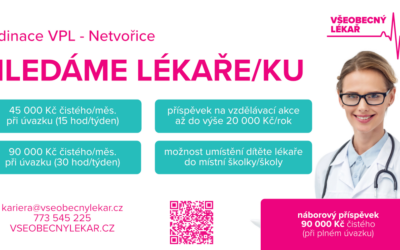 HLEDÁME LÉKAŘE/KU – ordinace VPL Netvořice