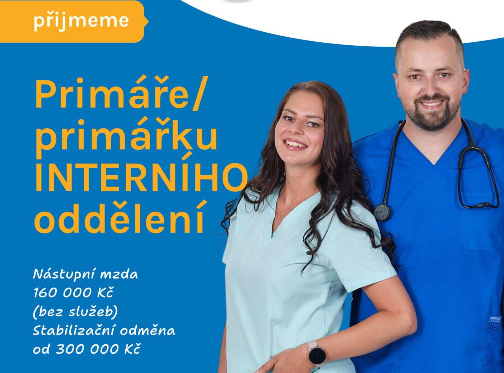 Nemocnice Trutnov přijme primáře/primářku interního oddělení