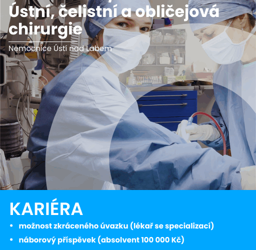 Oddělení ústní, čelistní a obličejové chirurgie v Masarykově nemocnici hledá zubního lékaře/ku do nemocnice v Ústí nad Labem