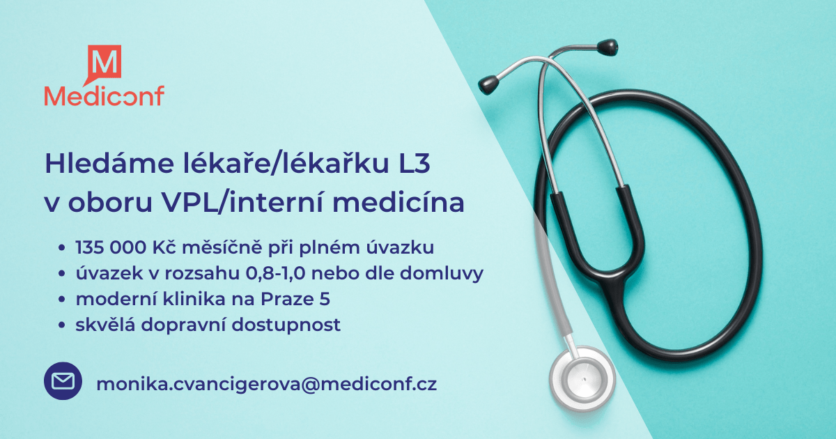 Hledáme lékaře/ku v oboru VPL/interní medicína Praha 5 – 135 000 Kč