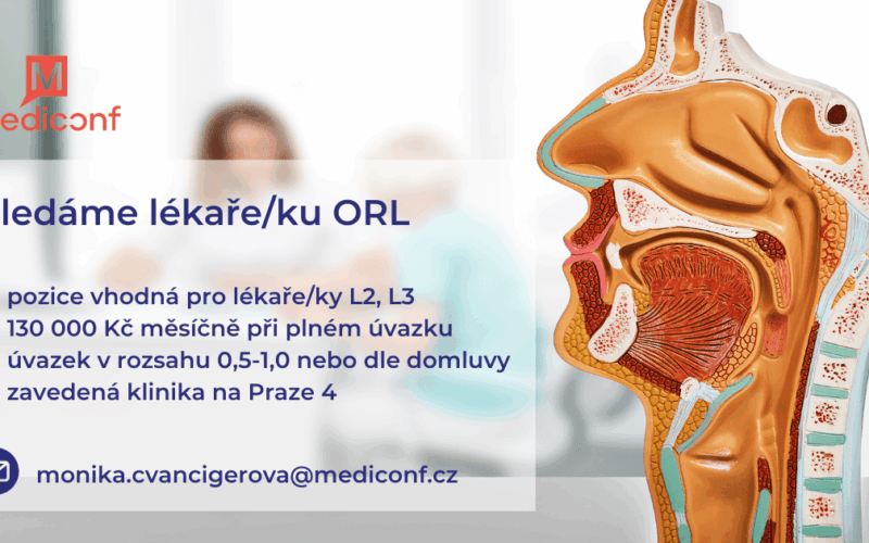 Hledáme ORL lékaře/ku pro zavedenou kliniku na Praze 4 – 130 000 Kč