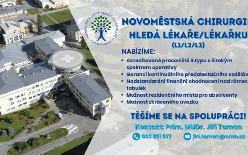 Hledáme nového kolegu/kolegyni na Chirurgicko-traumatologické oddělení v Nemocnici Nové Město na Moravě!