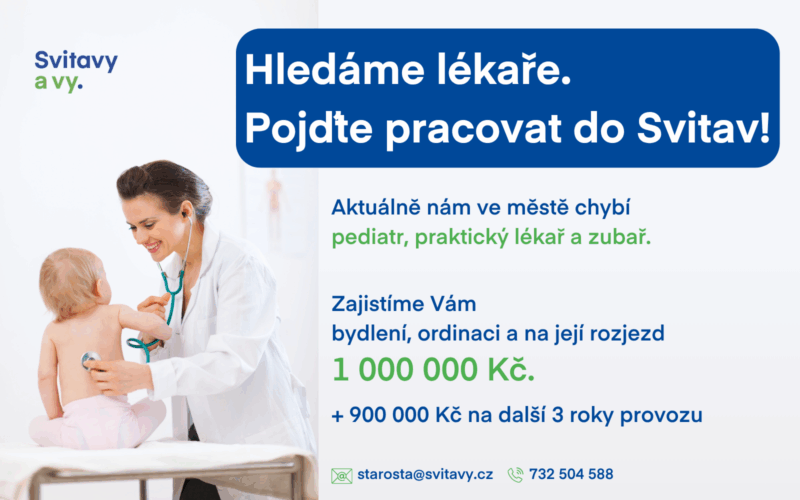 Město Svitavy nabízí skvělou příležitost pro lékařky a lékaře, kteří chtějí začít nebo rozvíjet svou praxi v čistém, aktivním a prorodinném městě