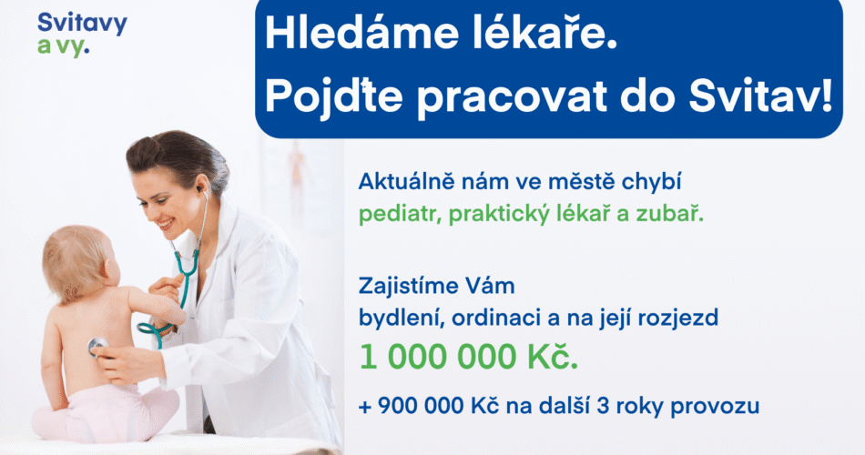 Město Svitavy nabízí skvělou příležitost pro lékařky a lékaře, kteří chtějí začít nebo rozvíjet svou praxi v čistém, aktivním a prorodinném městě