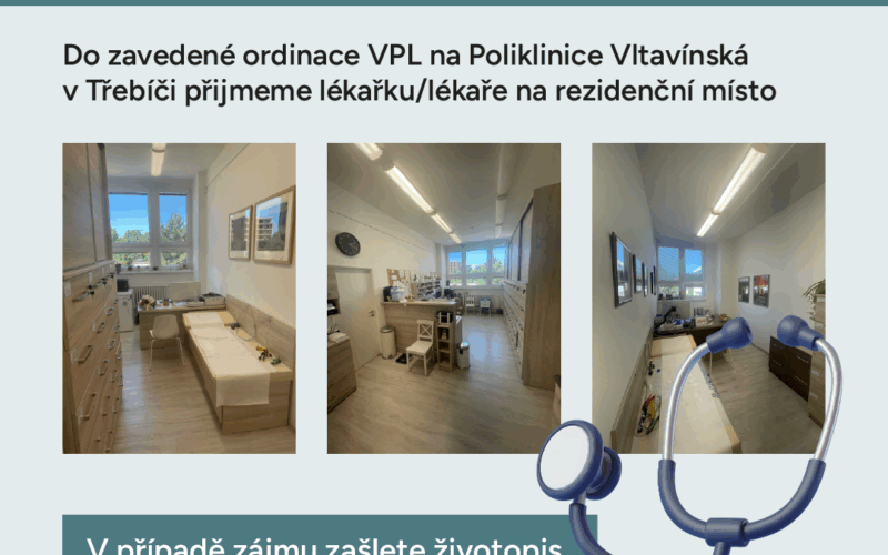 Do zavedené týmové praxe VPL v Třebíčí přijmeme lékaře/lékařku na rezidenční místo