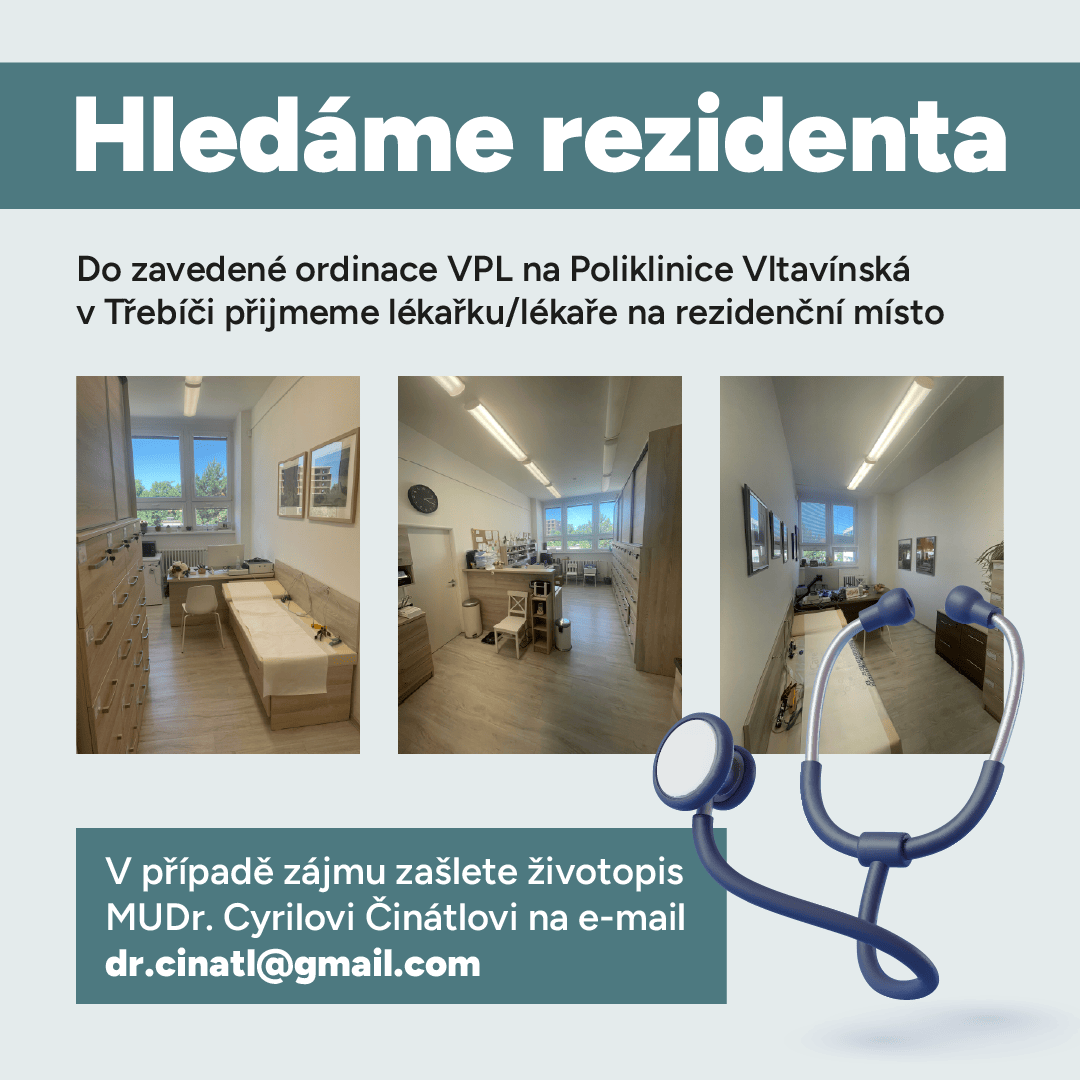 Do zavedené týmové praxe VPL v Třebíčí přijmeme lékaře/lékařku na rezidenční místo