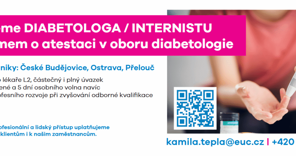 EUC přijme DIABETOLOGA či INTERNISTU se zájmem o atestaci v oboru diabetologie