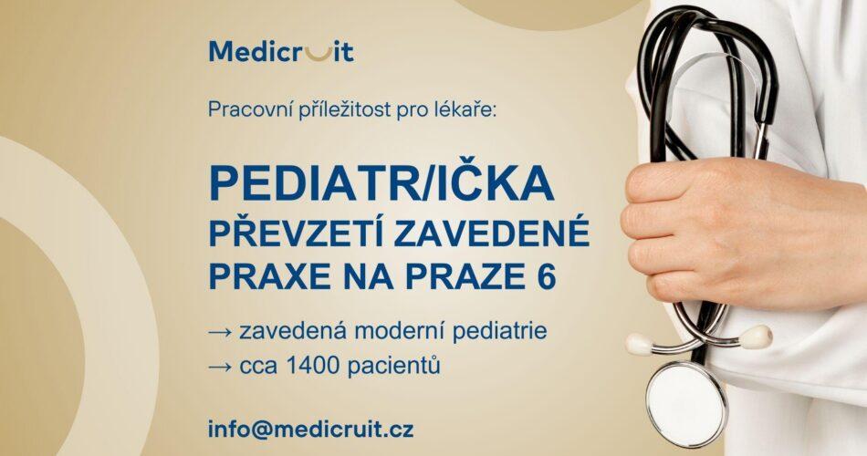 Pediatr/pediatrička – převzetí zavedené praxe v Praze 6