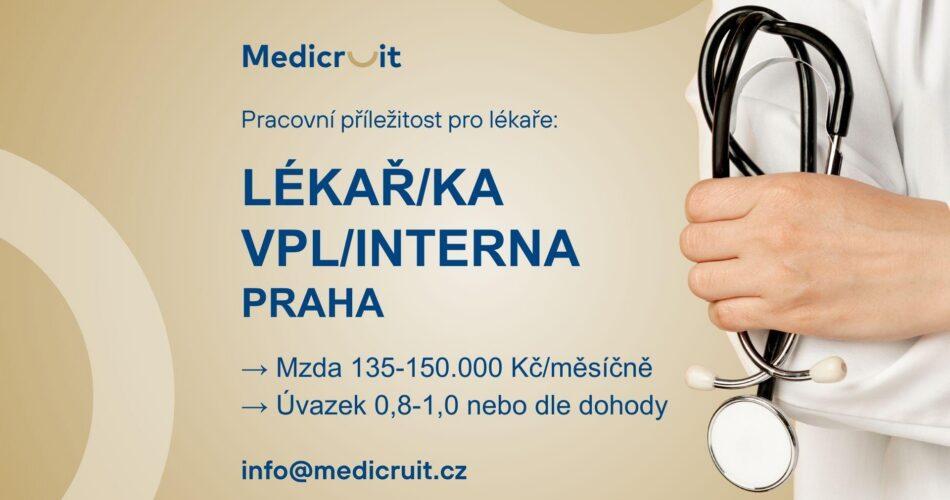 Všeobecný praktický lékař/ka nebo internist(k)a do soukromé kliniky v Praze