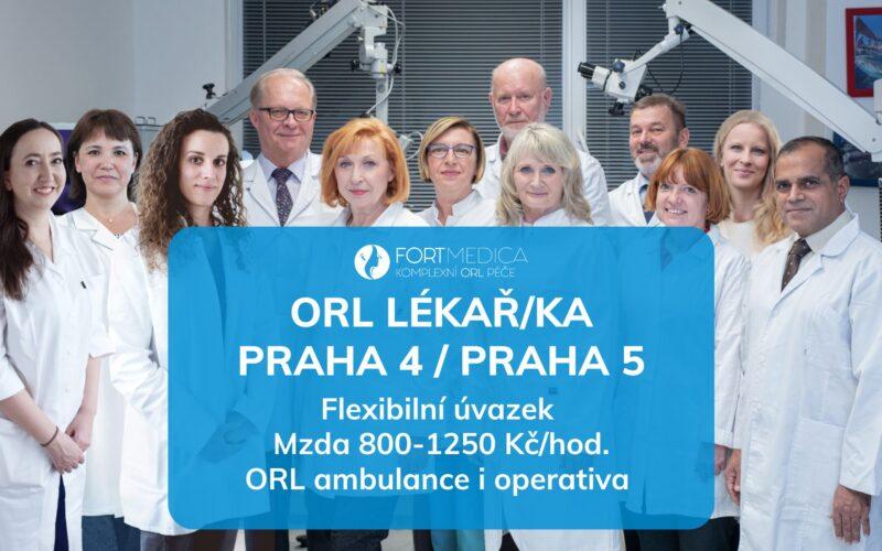 ORL lékař/ka do soukromé ORL ambulance v&nbsp;Praze 4/5 (+ možnost operativy)