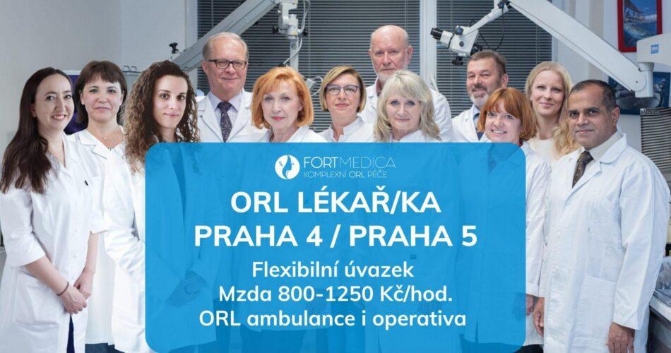 ORL lékař/ka do soukromé ORL ambulance v&nbsp;Praze 4/5 (+ možnost operativy)
