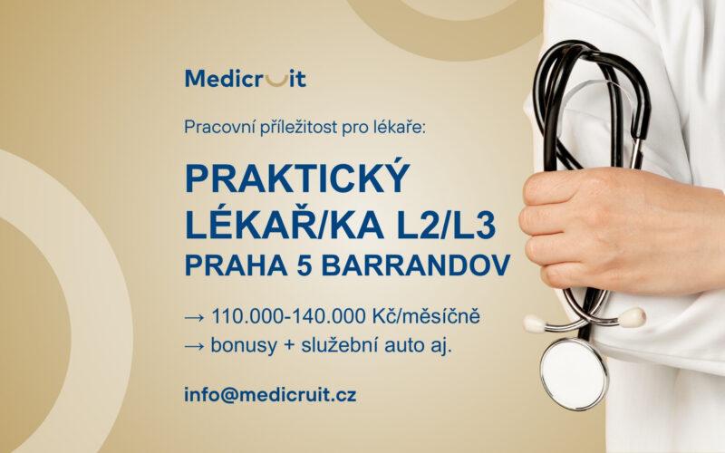 Všeobecný praktický lékař/ka L2/L3 do nové ordinace v&nbsp;Praze 5 (Barrandov)
