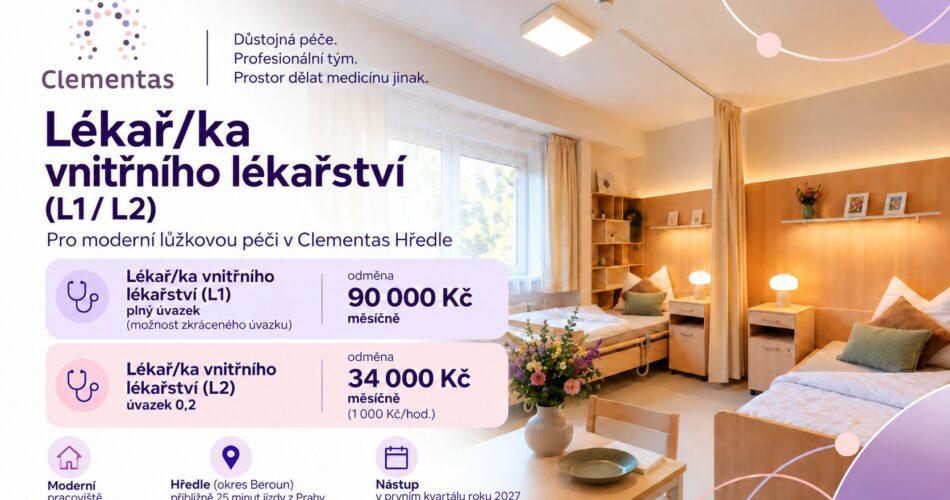 Lékař/ka vnitřního lékařství (L1/L2) – Clementas Hředle